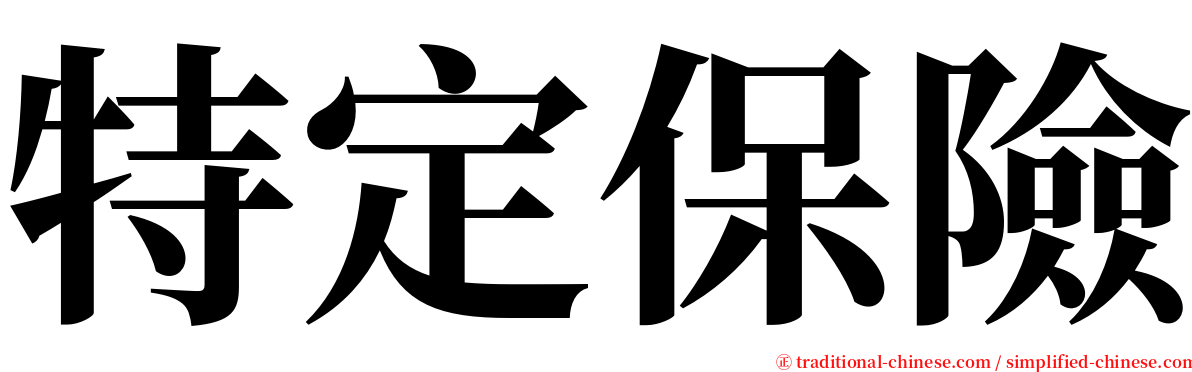 特定保險 serif font