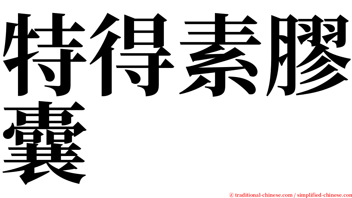 特得素膠囊 serif font