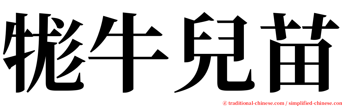 牻牛兒苗 serif font