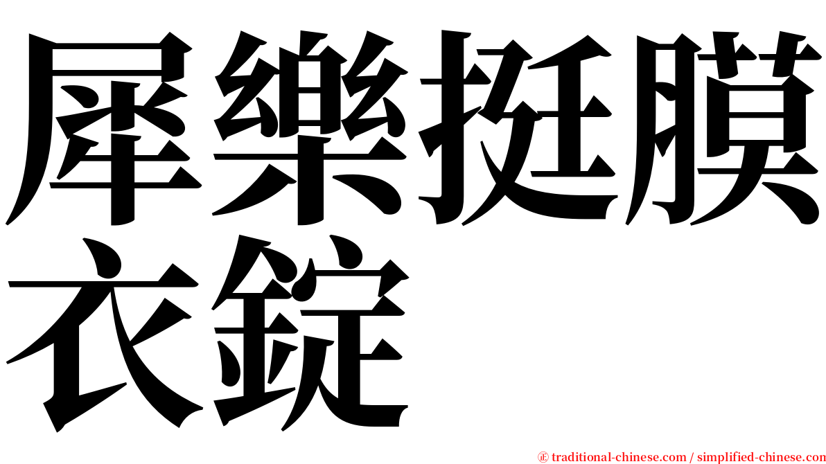 犀樂挺膜衣錠 serif font