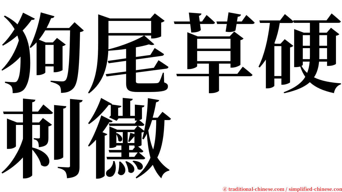 狗尾草硬刺黴 serif font