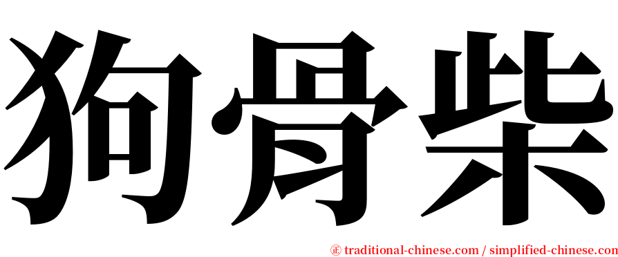 狗骨柴 serif font