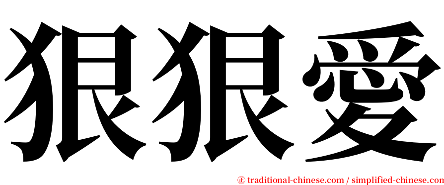 狠狠愛 serif font