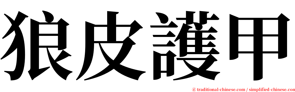 狼皮護甲 serif font