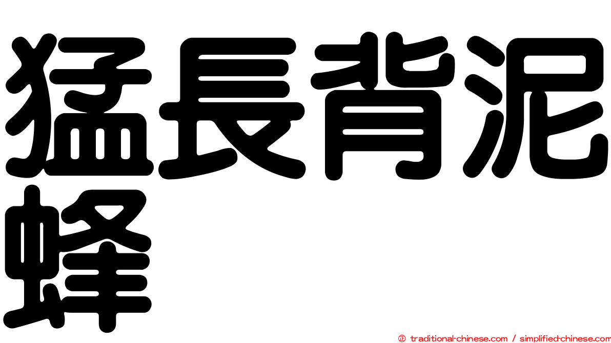 猛長背泥蜂