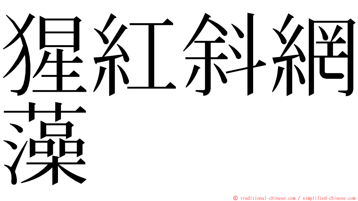 猩紅斜網藻 ming font