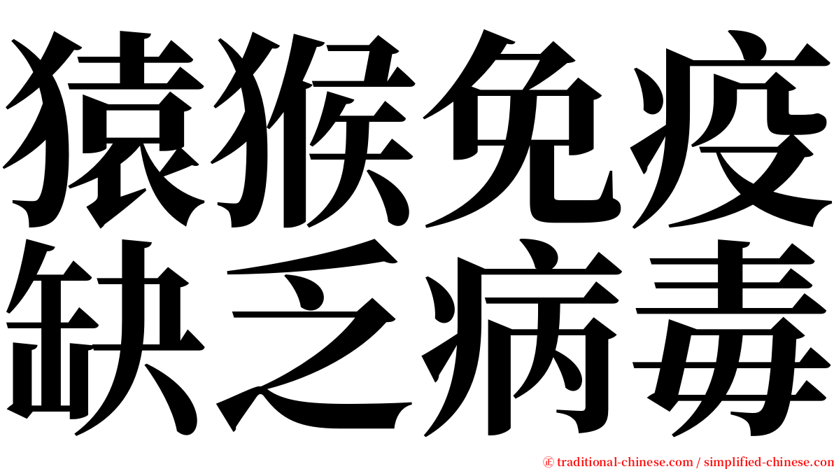 猿猴免疫缺乏病毒 serif font