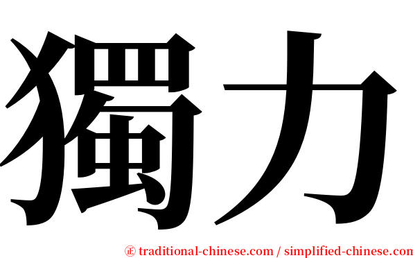 獨力 serif font