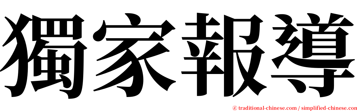 獨家報導 serif font