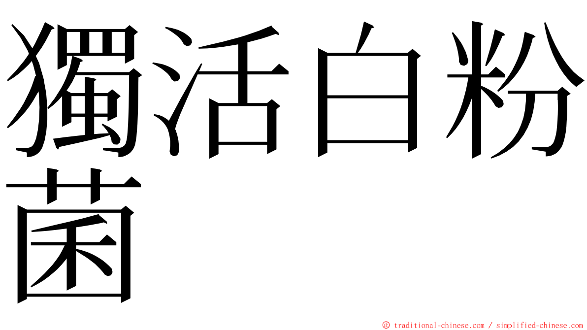 獨活白粉菌 ming font