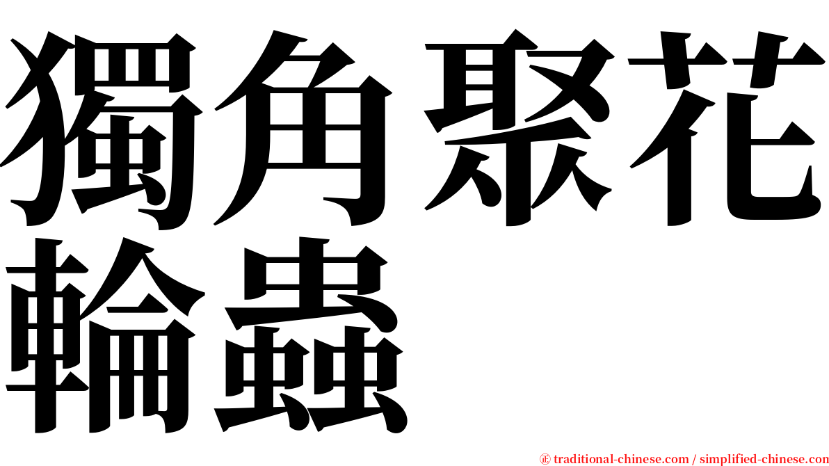 獨角聚花輪蟲 serif font