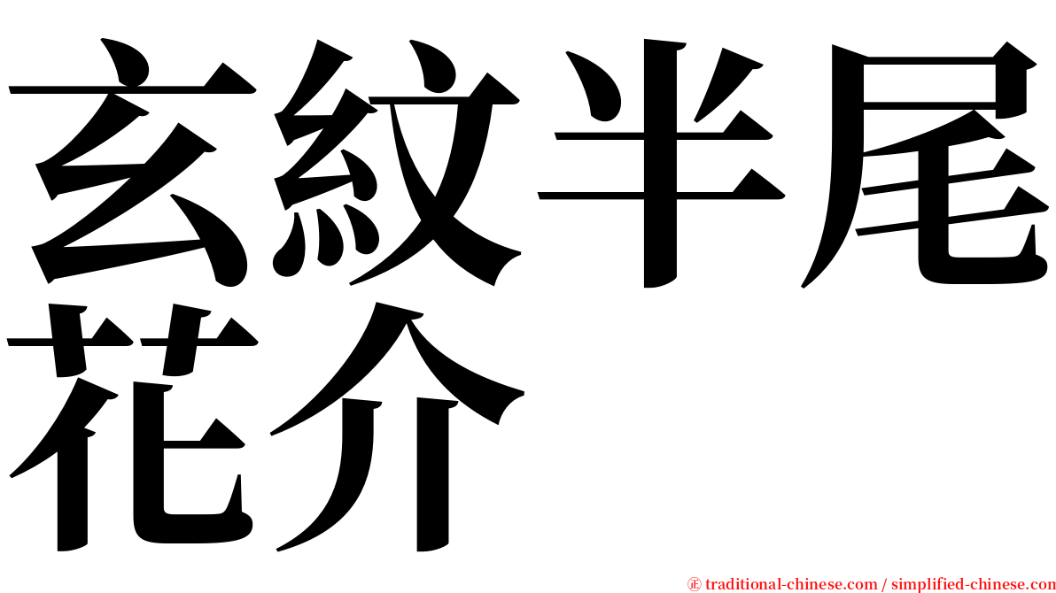 玄紋半尾花介 serif font