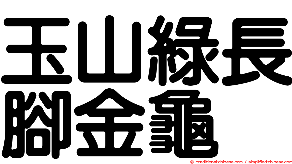 玉山綠長腳金龜