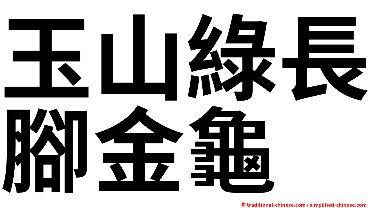 玉山綠長腳金龜