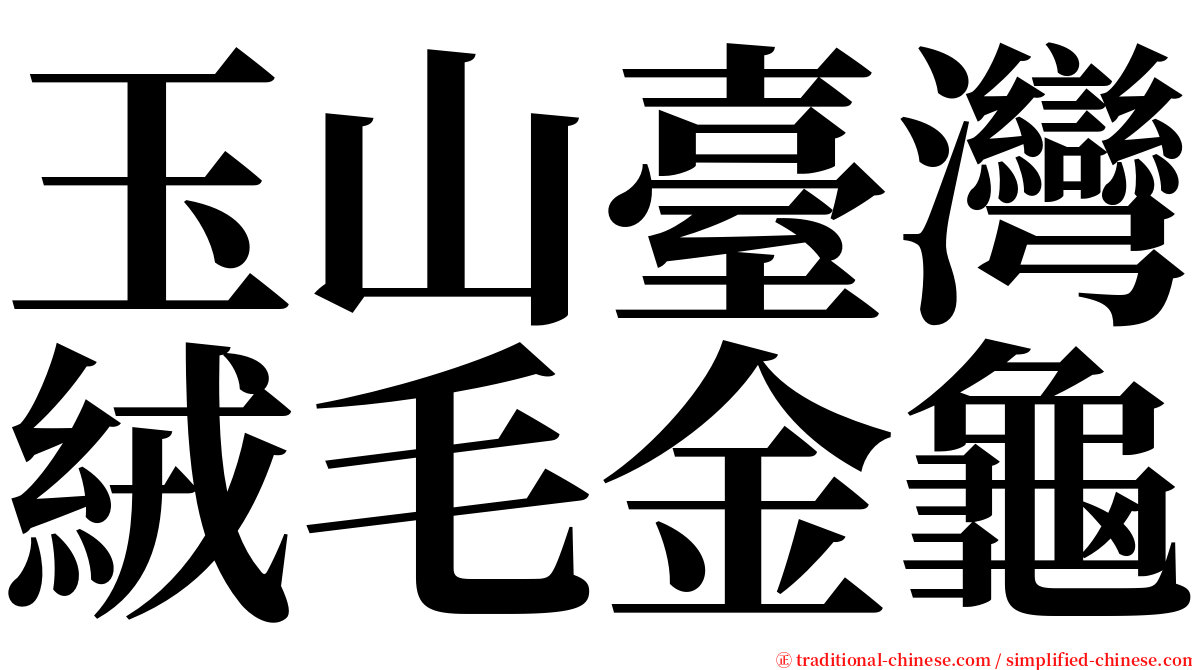 玉山臺灣絨毛金龜 serif font