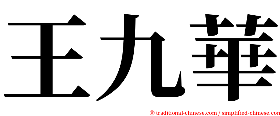 王九華 serif font