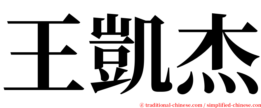 王凱杰 serif font