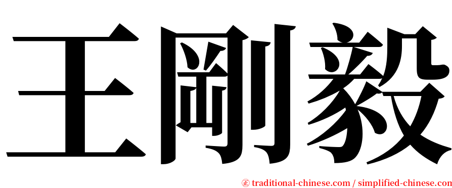 王剛毅 serif font