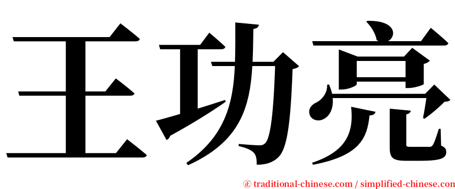 王功亮 serif font