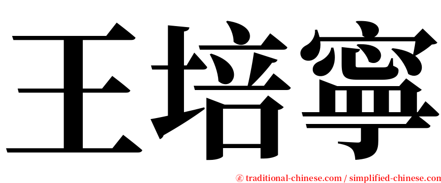 王培寧 serif font