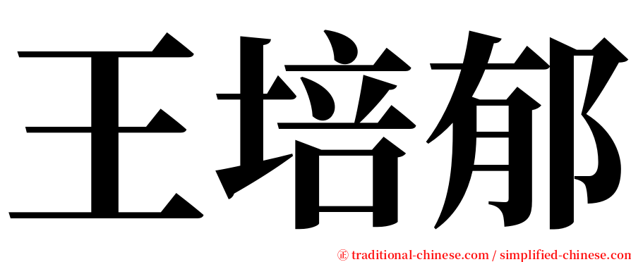 王培郁 serif font