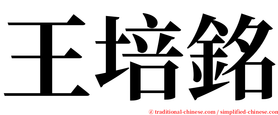 王培銘 serif font