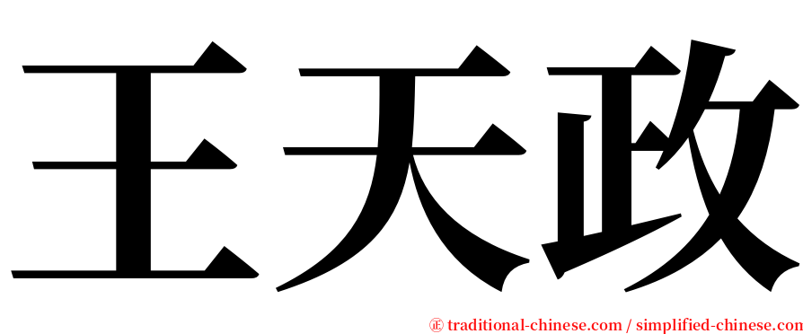 王天政 serif font