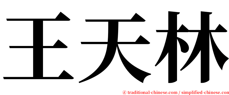 王天林 serif font