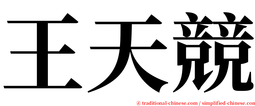 王天競 serif font