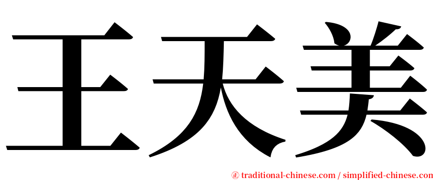 王天美 serif font