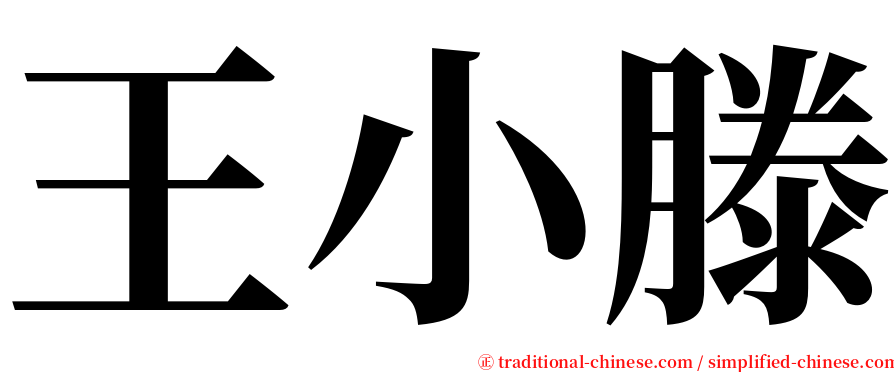 王小滕 serif font