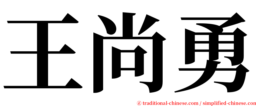 王尚勇 serif font