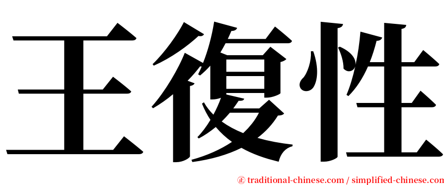 王復性 serif font