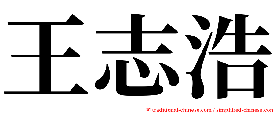 王志浩 serif font