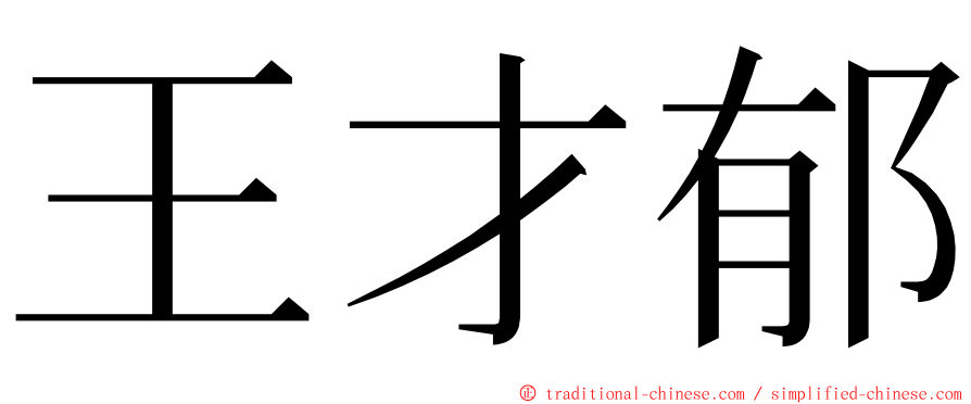 王才郁 ming font