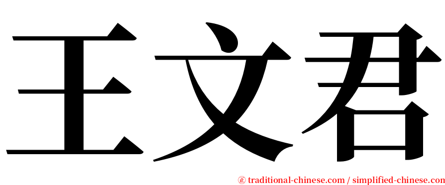 王文君 serif font