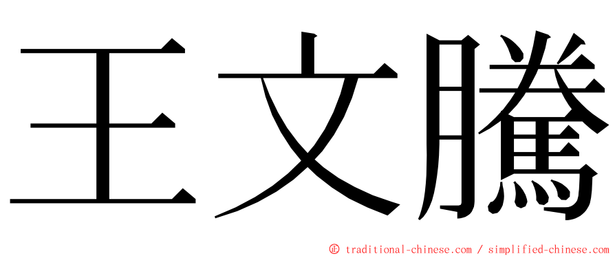 王文騰 ming font