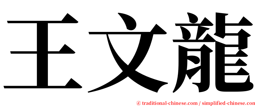 王文龍 serif font