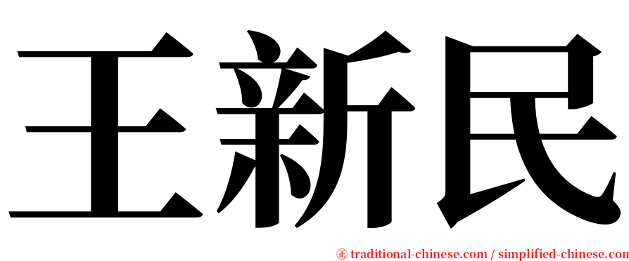 王新民 serif font