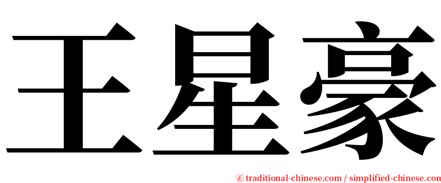 王星豪 serif font