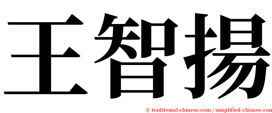 王智揚 serif font