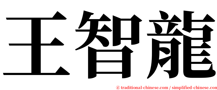 王智龍 serif font