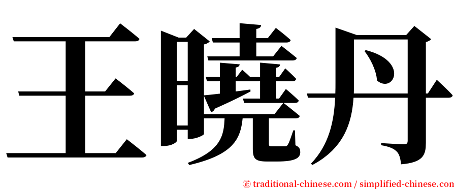 王曉丹 serif font