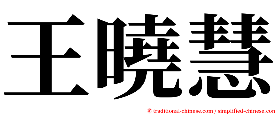 王曉慧 serif font