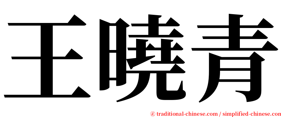 王曉青 serif font