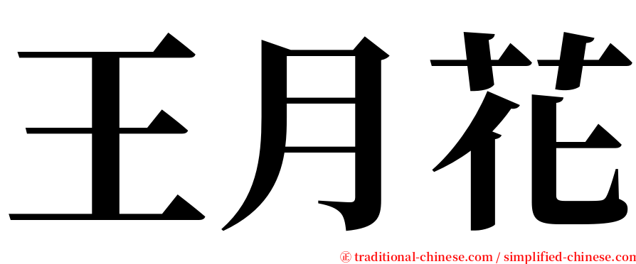 王月花 serif font