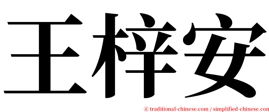 王梓安 serif font