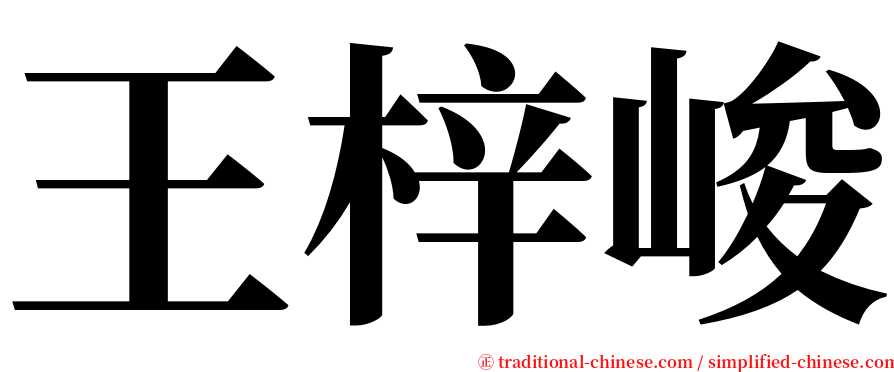 王梓峻 serif font