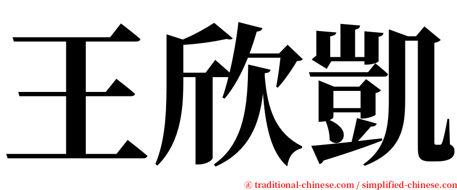 王欣凱 serif font