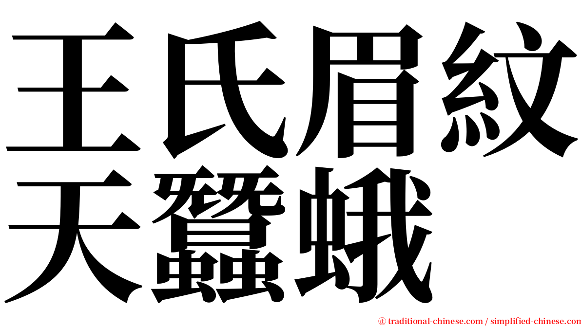 王氏眉紋天蠶蛾 serif font